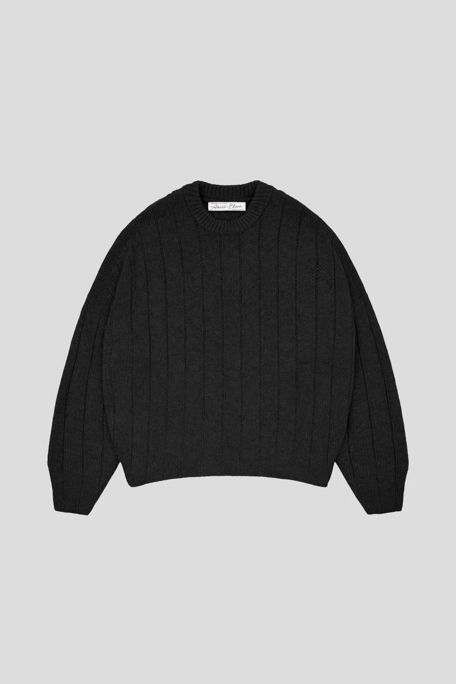 PULL LARGE RIB NOIR