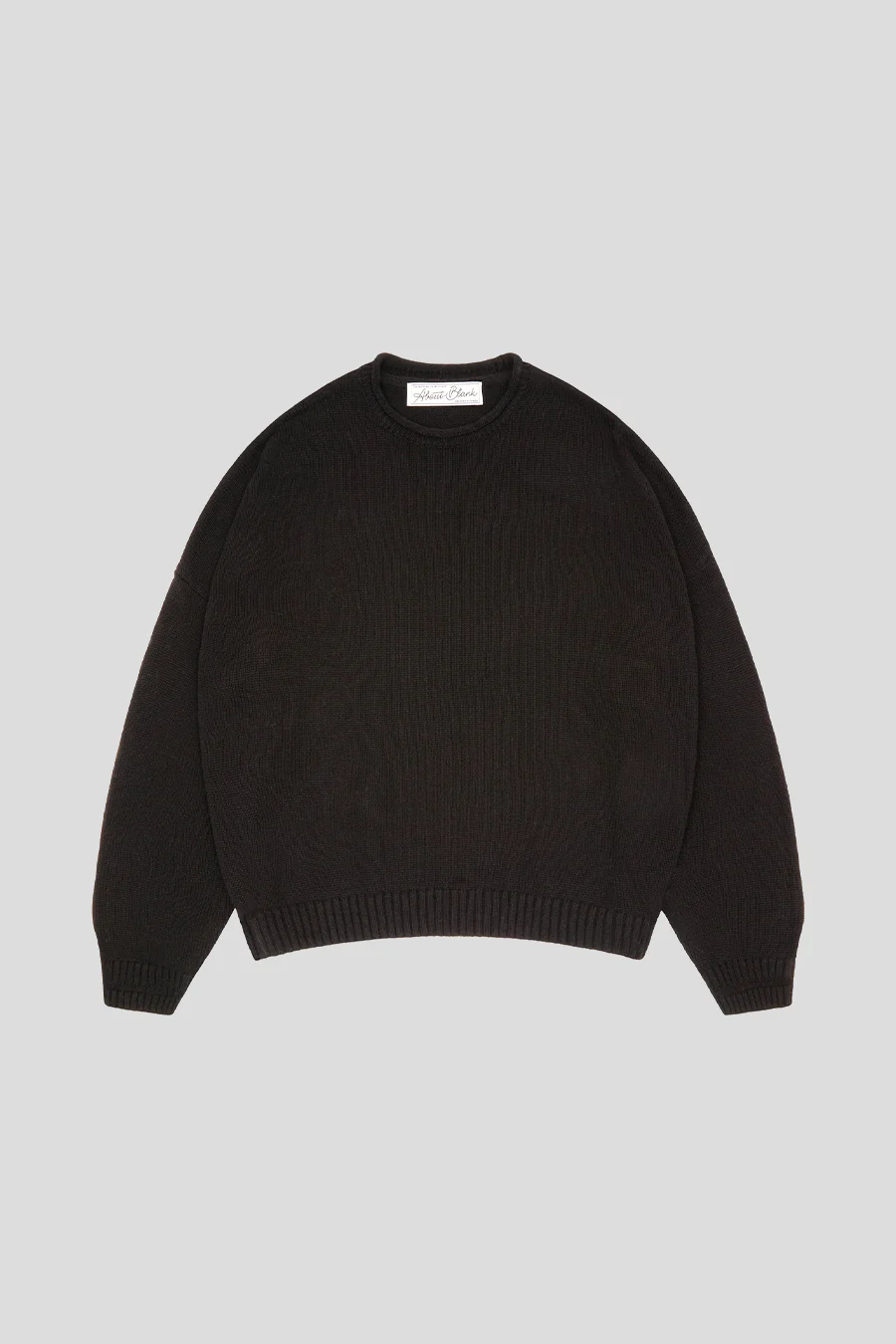 CREWNECK LOOSE KNIT ROLLED NOIR