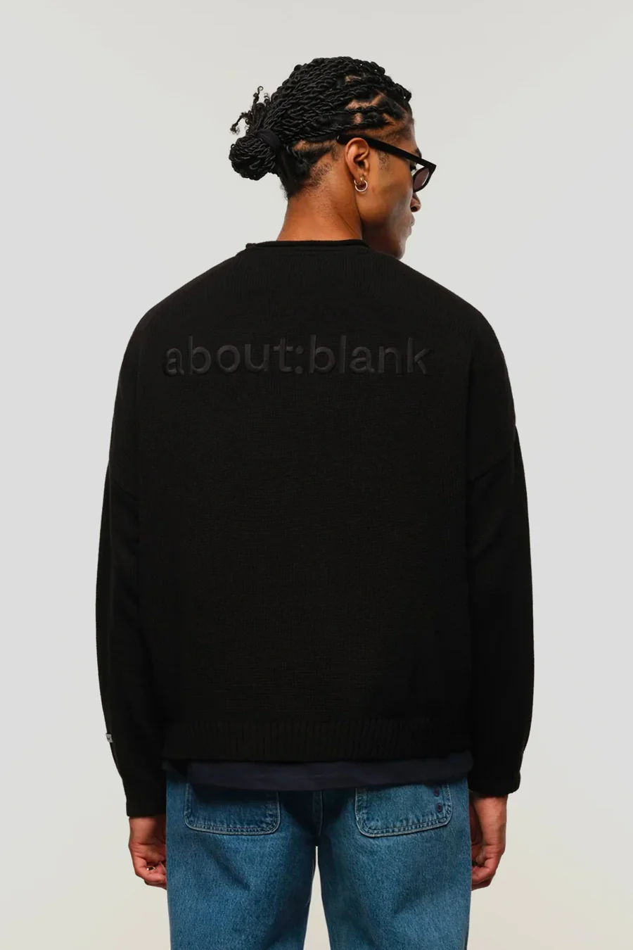 CREWNECK LOOSE KNIT ROLLED NOIR - Image 5