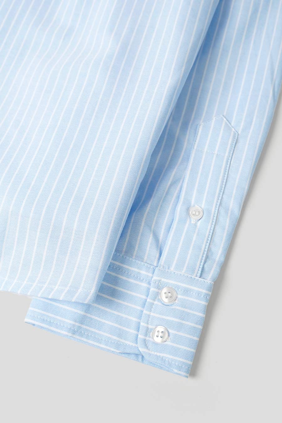 CHEMISE MANCHES LONGUES OXFORD SCRIPT BLEU CLAIR ET BLANCHE - Image 5