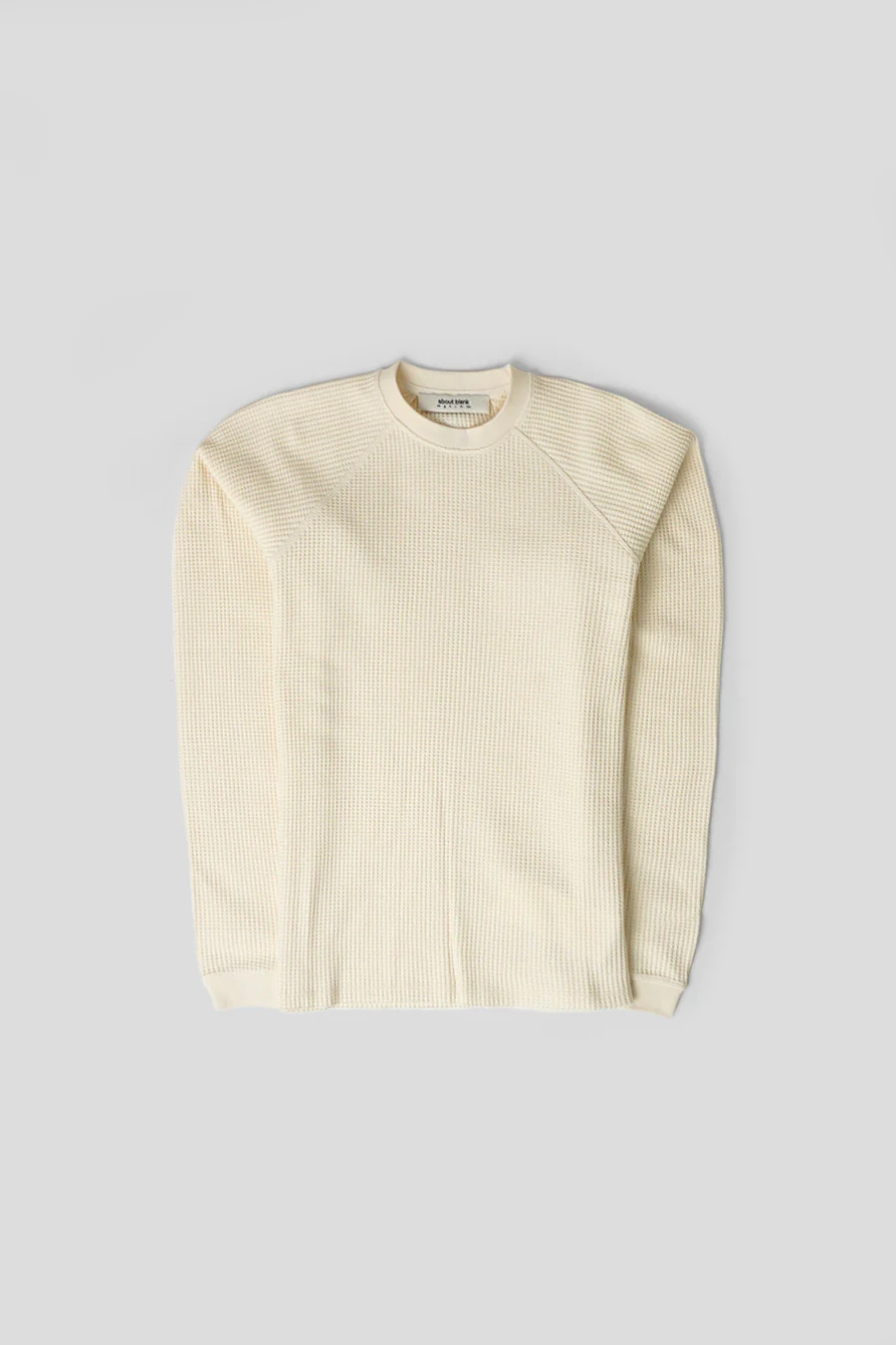 T-SHIRT LONG SLEEVE WAFFLE ÉCRU