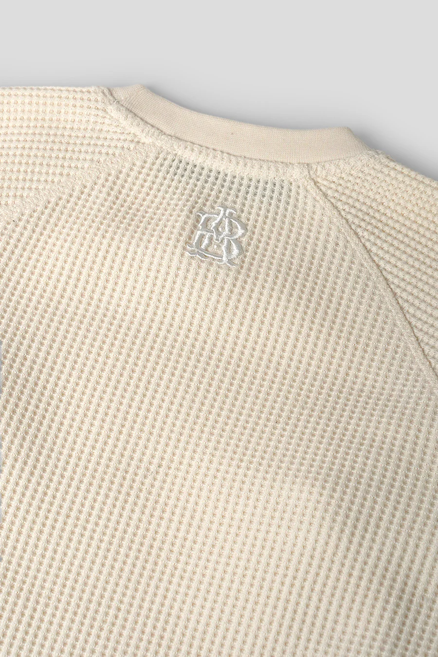 T-SHIRT LONG SLEEVE WAFFLE ÉCRU - Image 2