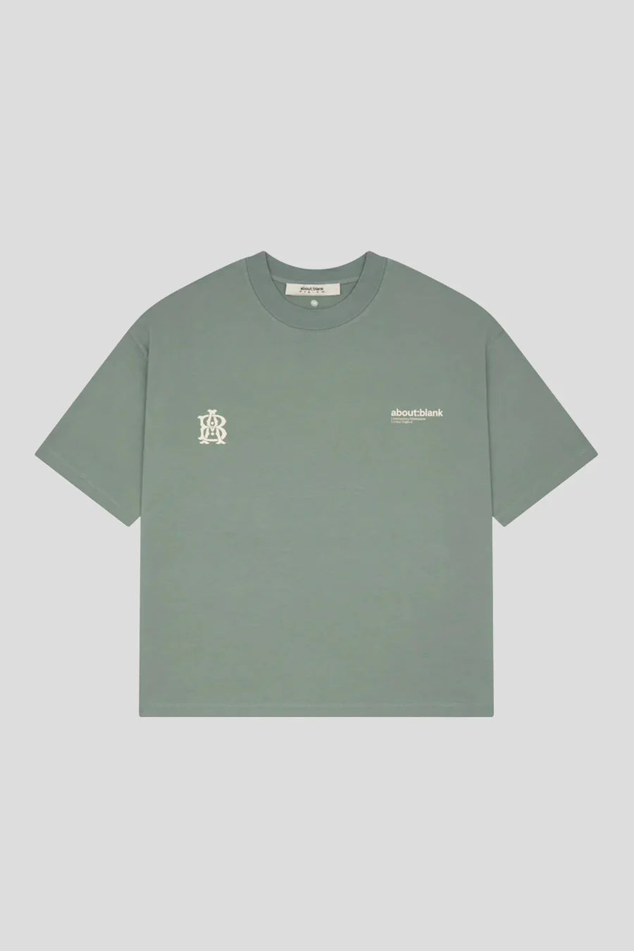 T-SHIRT DUAL LOGO SAGE ET ÉCRU