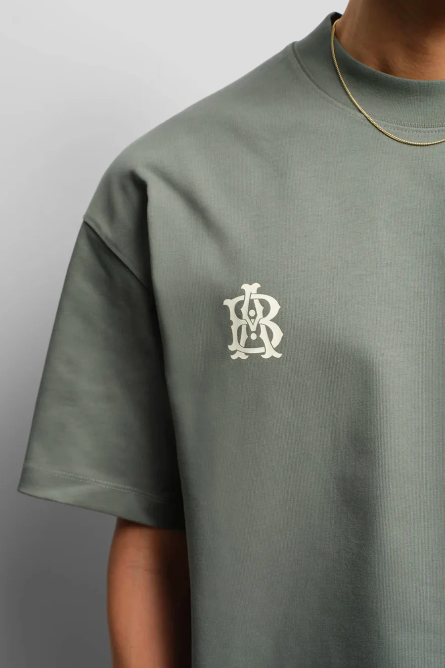 T-SHIRT DUAL LOGO SAGE ET ÉCRU - Image 2