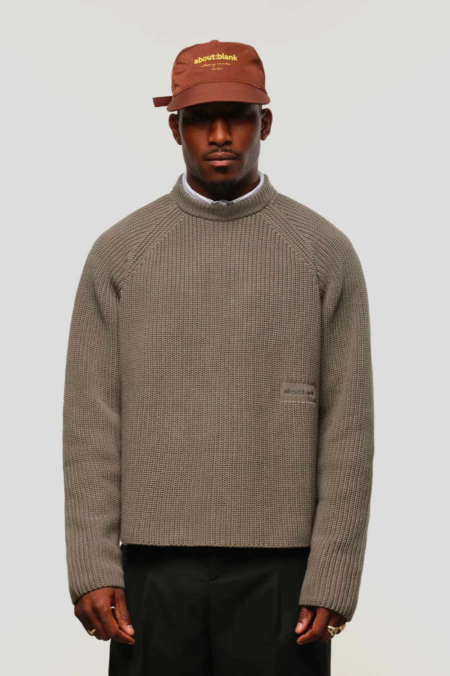 CREWNECK RIB MOCK NECK SAGE - Image 3