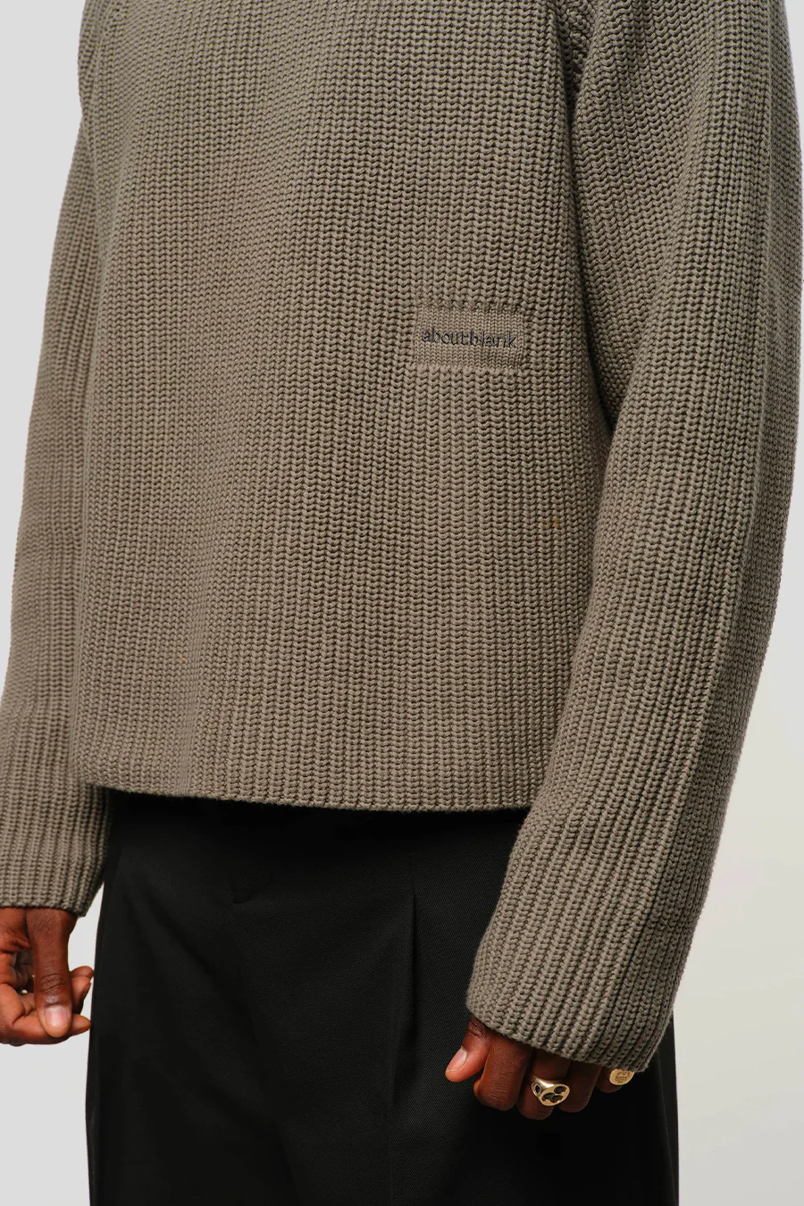 CREWNECK RIB MOCK NECK SAGE - Image 4