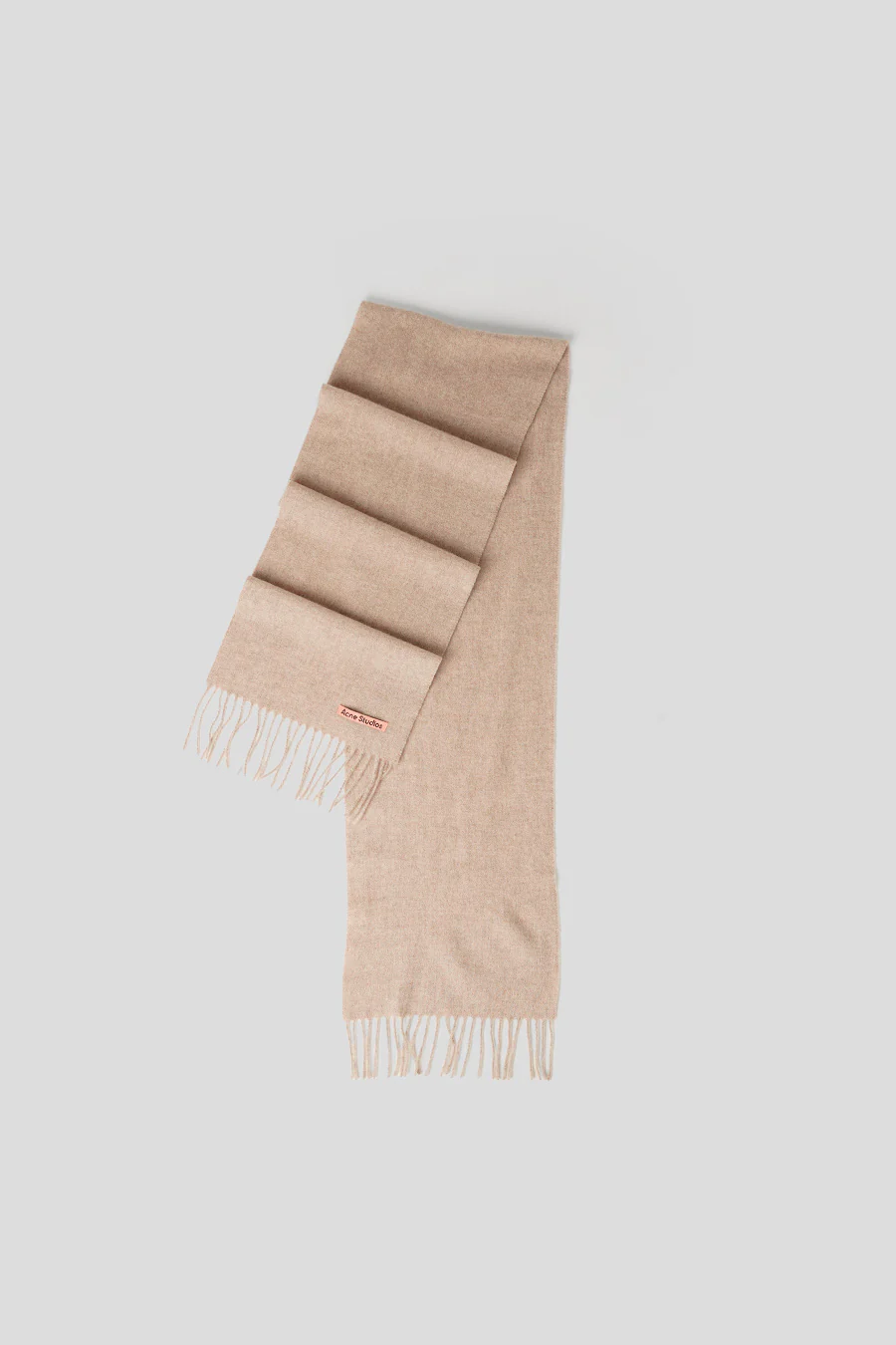 ĂCHARPE EN LAINE Ă FRANGES BEIGE