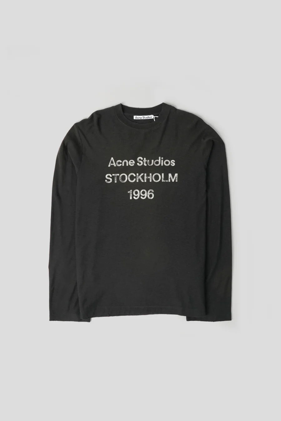 T-SHIRT LOGO NOIR MANCHE LONGUE DÉLAVÉ