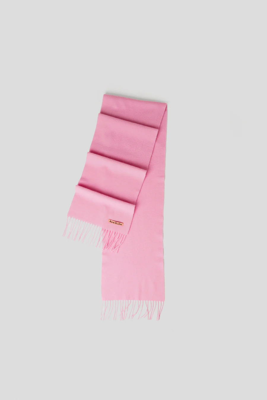 ĂCHARPE EN LAINE Ă FRANGES ROSE BONBON