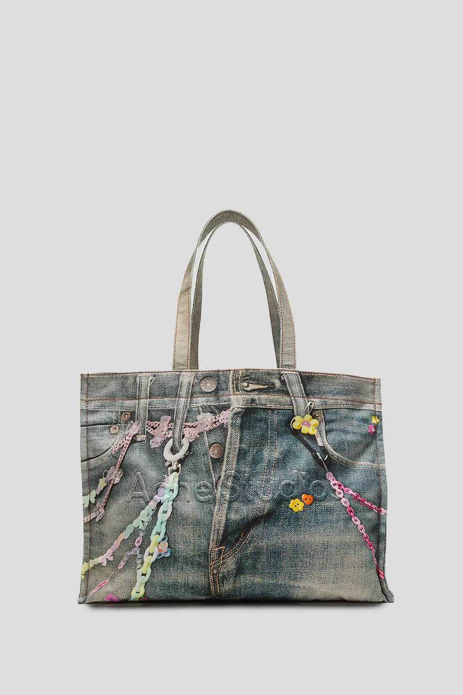 SAC CABAS TROMPE L'OEIL BLEU DENIM - Image 2