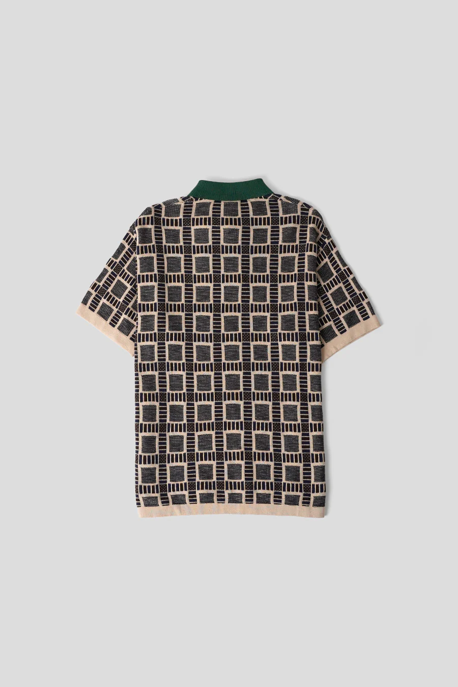 POLO ADIDAS X BRAIN DEAD JACQUARD BEIGE, MARRON ET VERT - Image 4