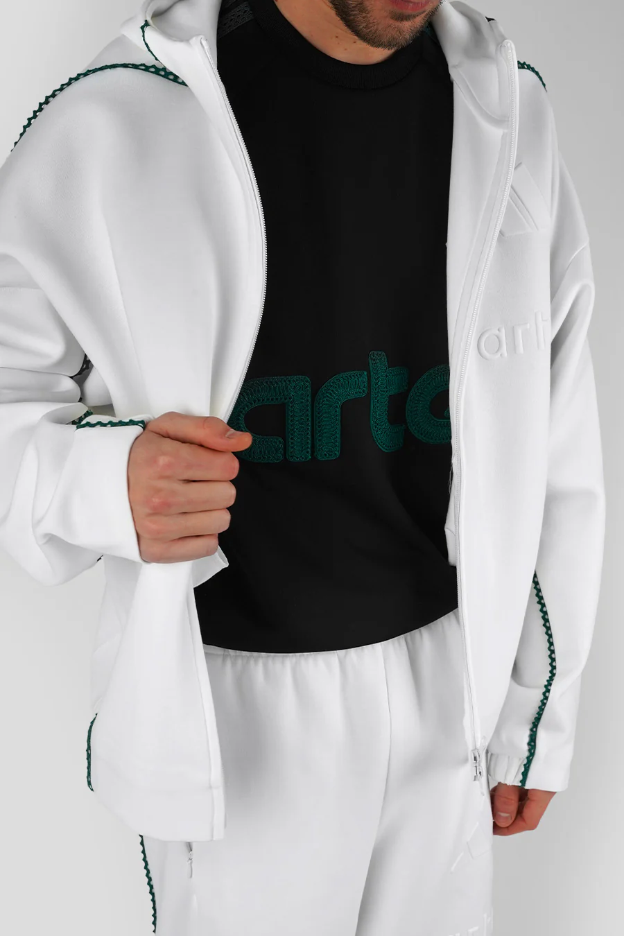 VESTE ZIPPÉE ZNE FZ X ARTE BLANCHE ET VERTE - Image 5