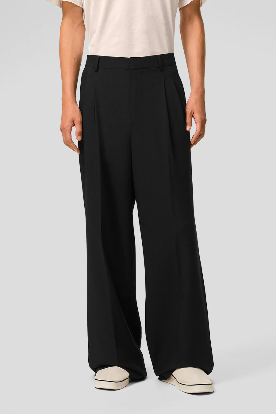 PANTALON LOW WAIST WIDE NOIR