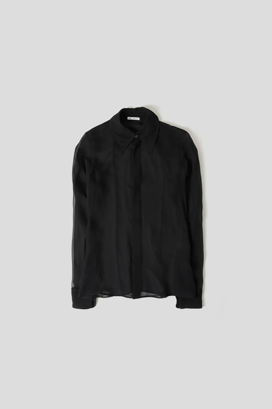 CHEMISE MANCHE LONGUE EN SOIE NOIRE