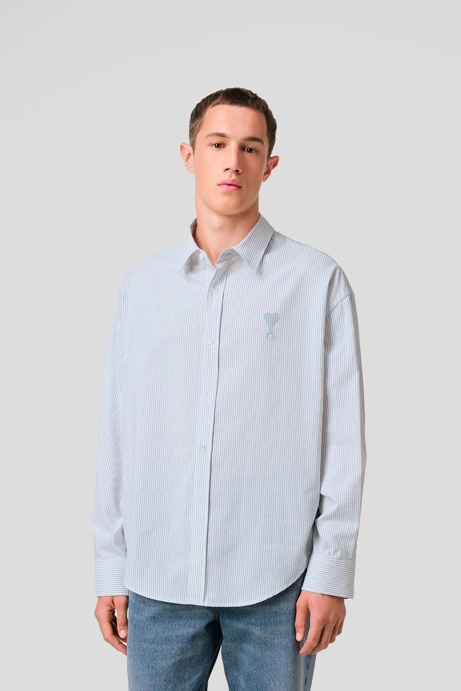 CHEMISE BOXY FIT BLEUE ET BLANCHE - Image 5