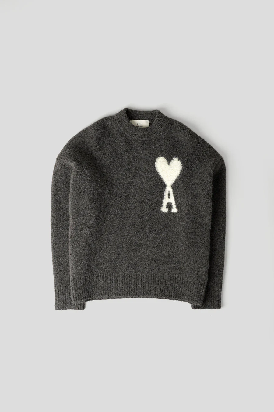 PULL EN ALPAGA AMI DE COEUR GRIS ET IVOIRE