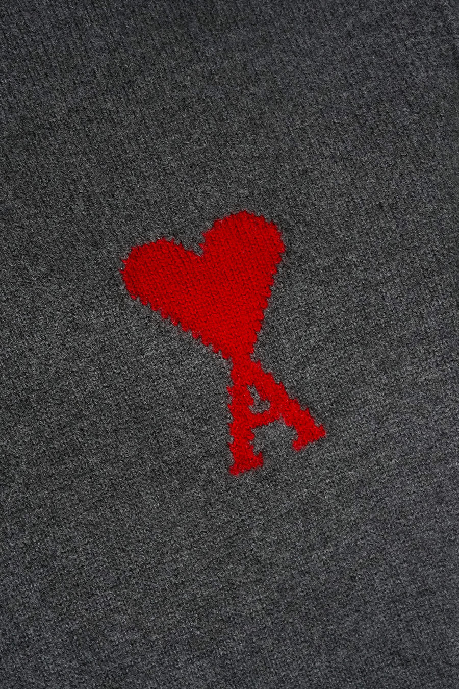 PULL COL CHEMINÉE AMI DE COEUR GRIS ET ROUGE - Image 3