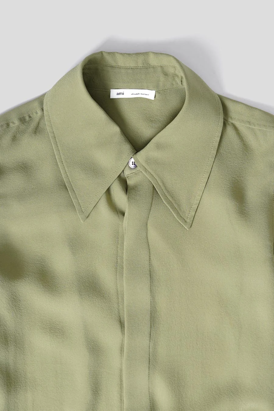 CHEMISE MANCHE LONGUE EN SOIE OLIVE - Image 2