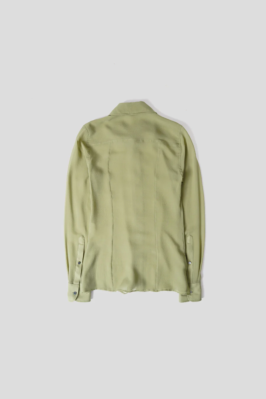 CHEMISE MANCHE LONGUE EN SOIE OLIVE - Image 3