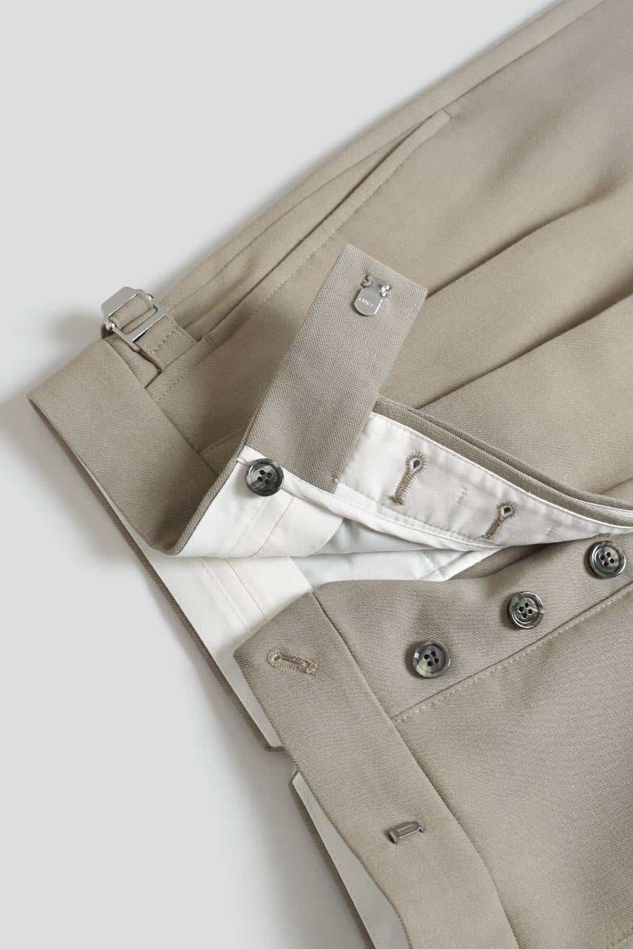 PANTALON LARGE LAINE ET VISCOSE TAUPE - Image 4