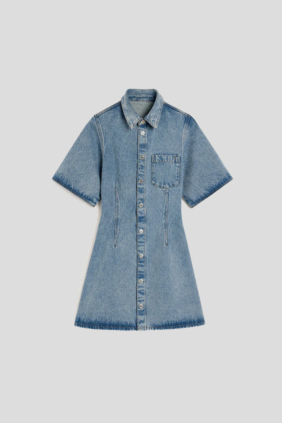 ROBE CHEMISE MANCHES COURTES BLEU USÉ
