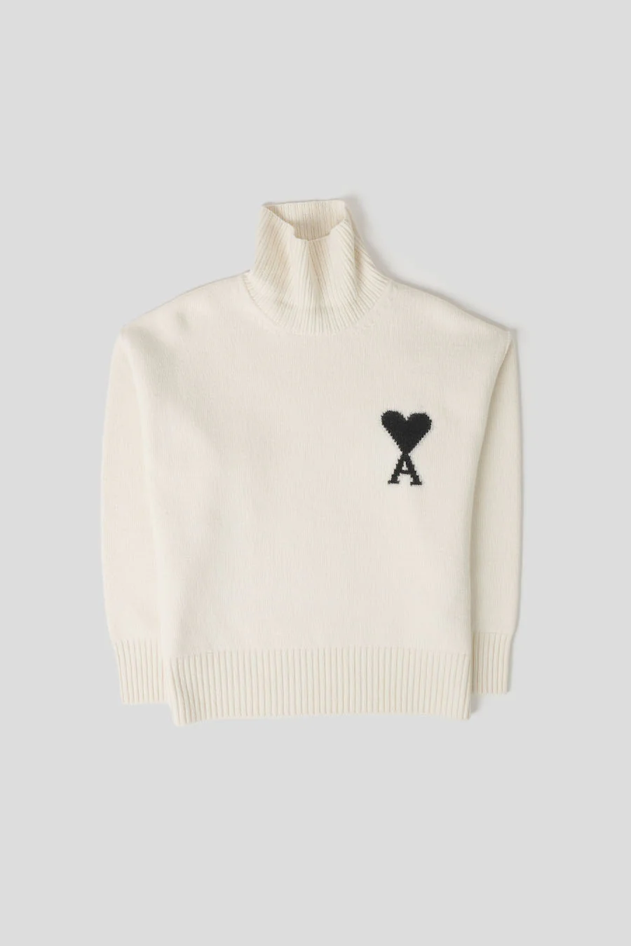 PULL COL CHEMINÉE AMI DE COEUR ÉCRU ET NOIR