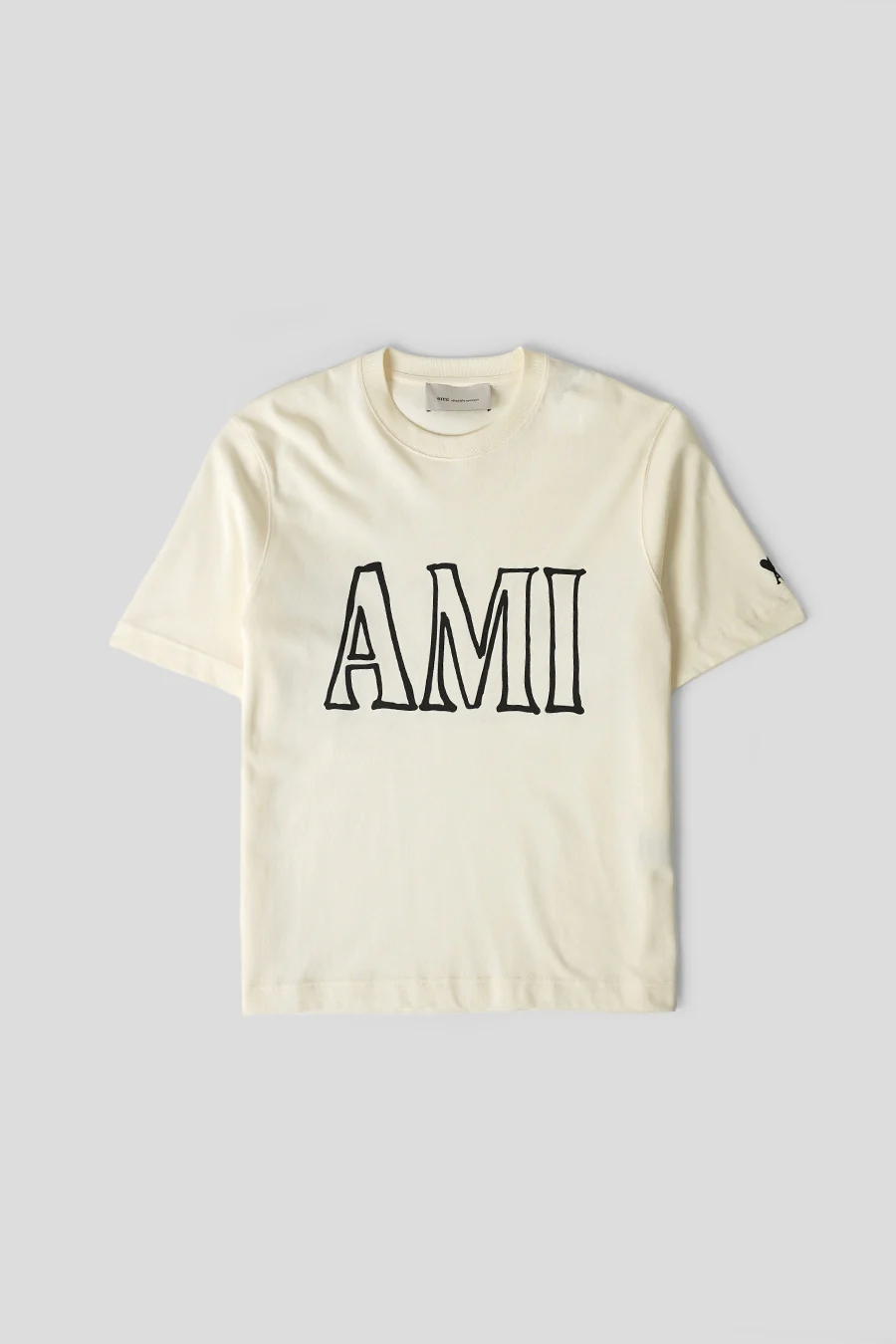 T-SHIRT BOXY AMI PARIS PRINT BLANC CREME