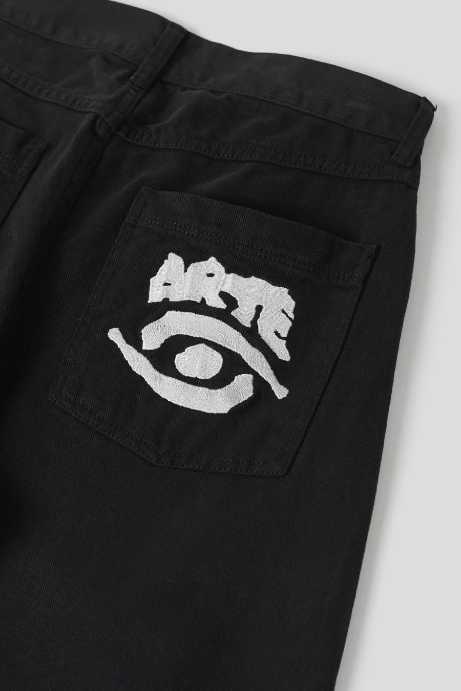 PANTALON GRAPHIQUE À POCHE ARRIÈRE NOIR - Image 2