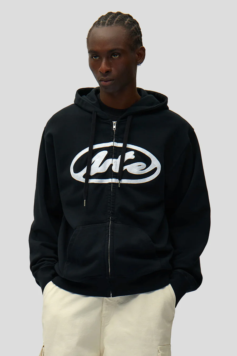 HOODIE ZIP CIRCLE LOGO NOIR