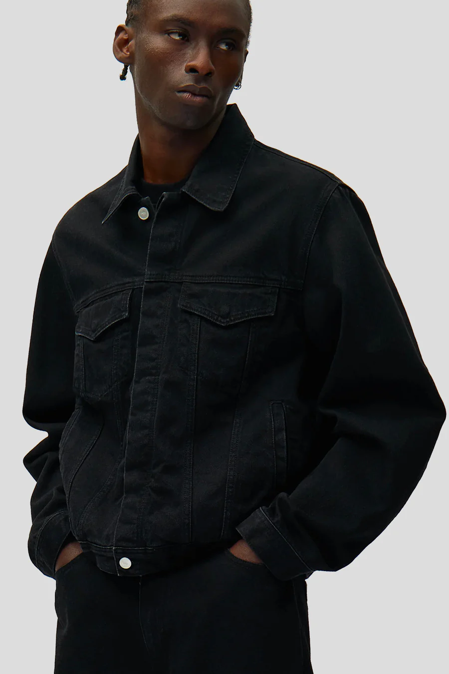 VESTE EN JEAN CIRCLE LOGO NOIRE