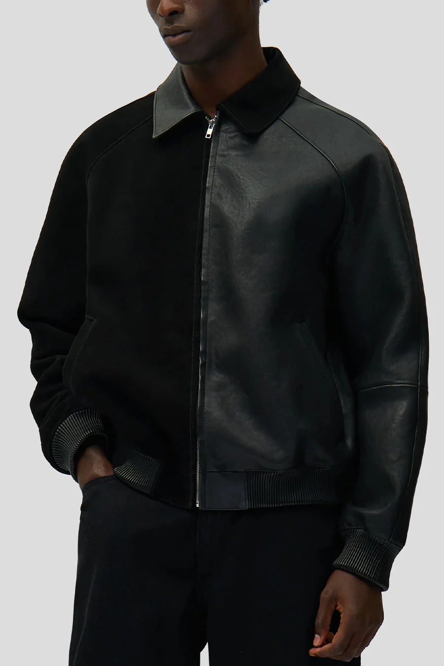 VESTE EN CUIR MULTI NOIR - Image 2