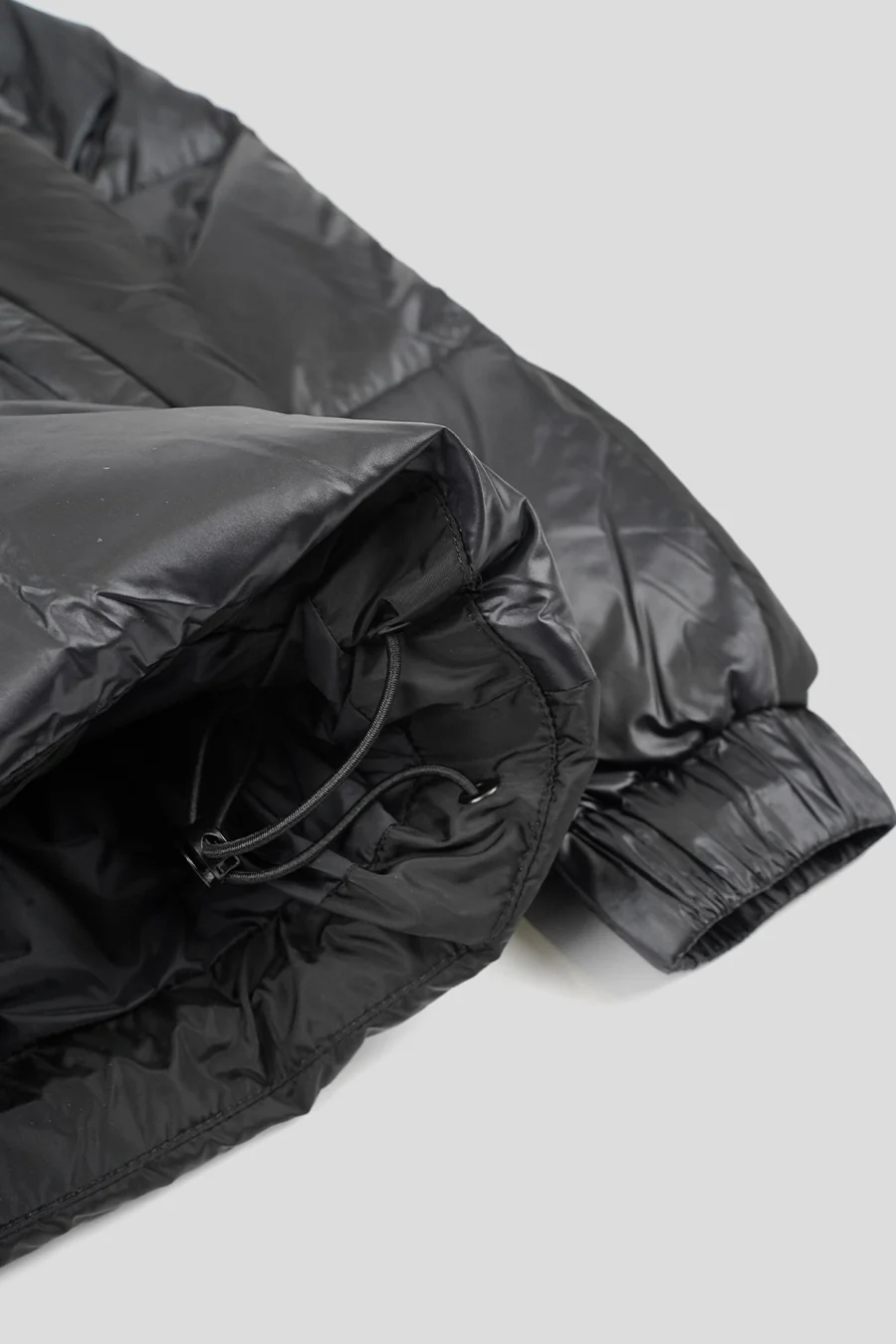 VESTE PUFFER BRILLANTE NOIRE - Image 4