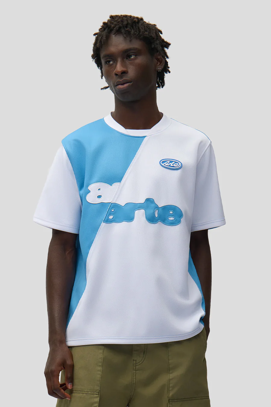 T-SHIRT FOOTBALL BLEU ET BLANC