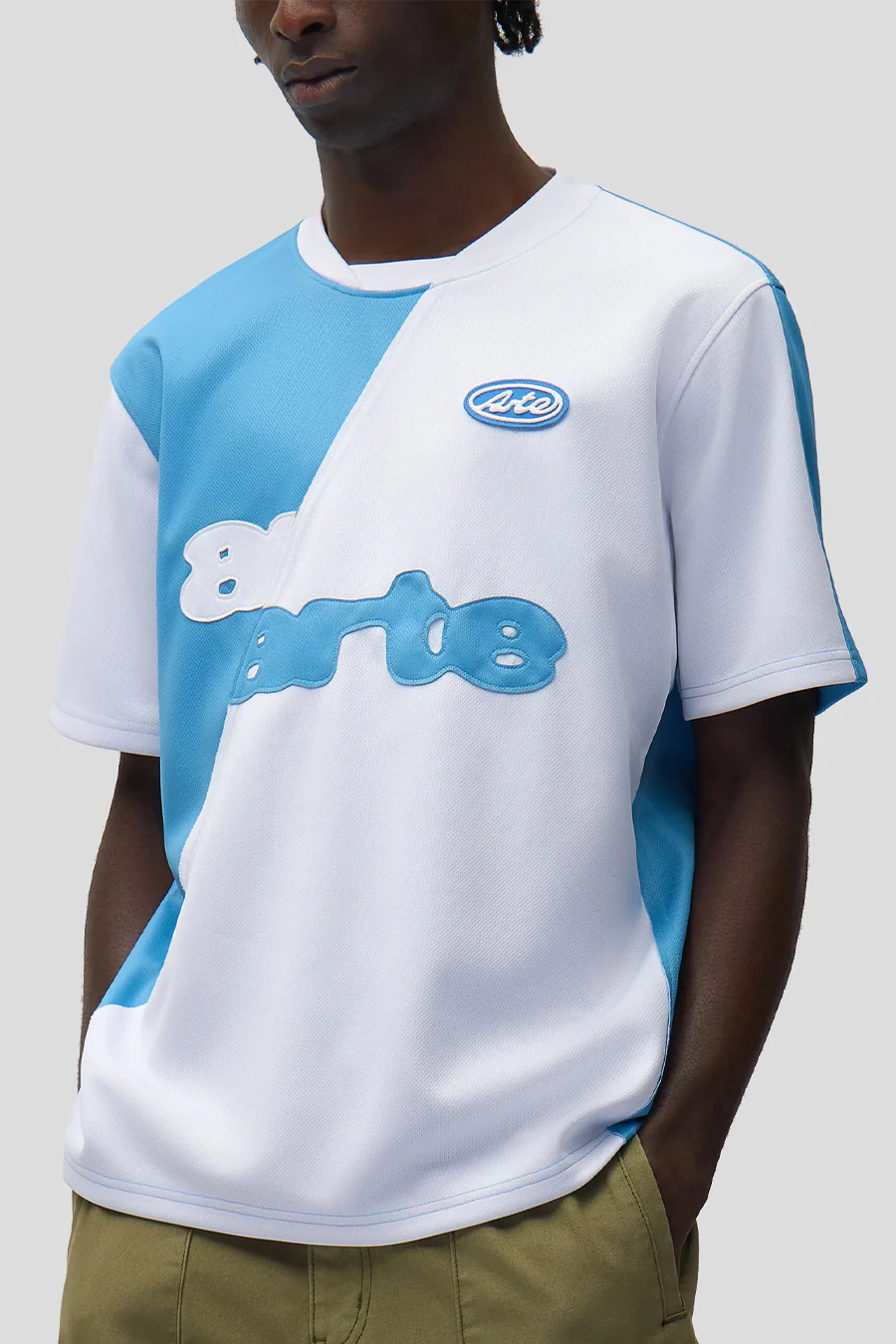T-SHIRT FOOTBALL BLEU ET BLANC - Image 2