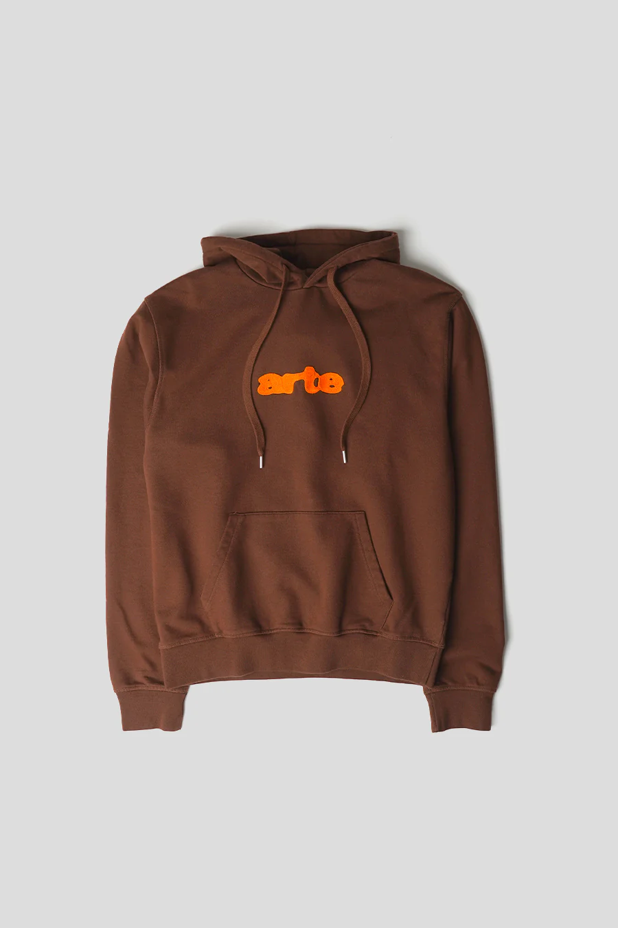 HOODIE EMBROIDERY LOGO MARRON ET ORANGE