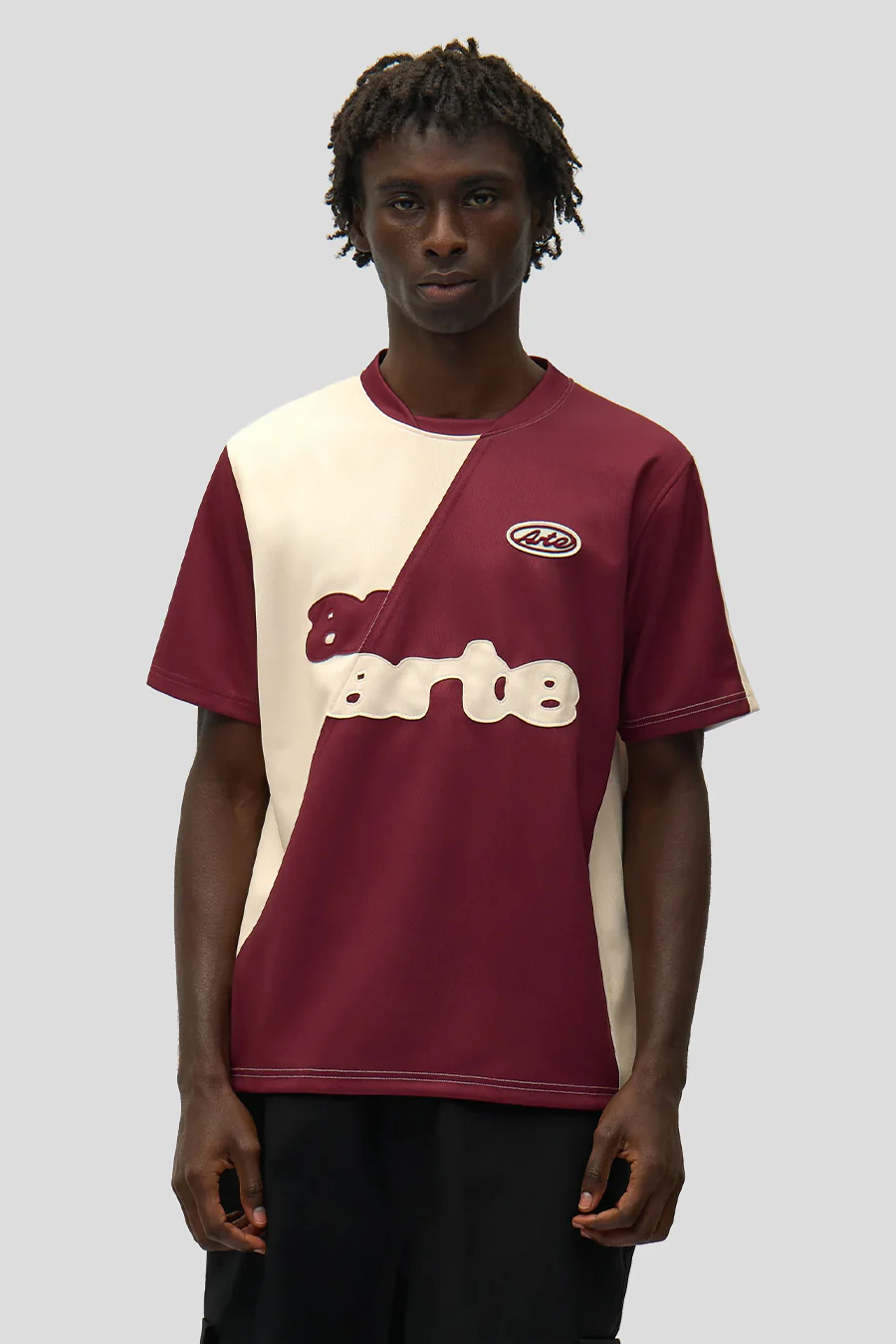 T-SHIRT FOOTBALL BORDEAUX ET CRÈME