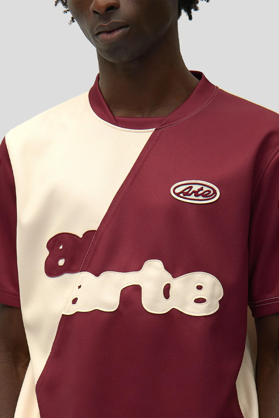 T-SHIRT FOOTBALL BORDEAUX ET CRÈME - Image 2