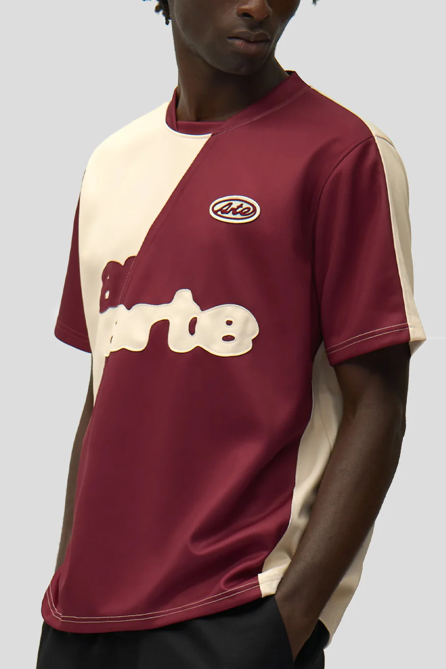 T-SHIRT FOOTBALL BORDEAUX ET CRÈME - Image 3