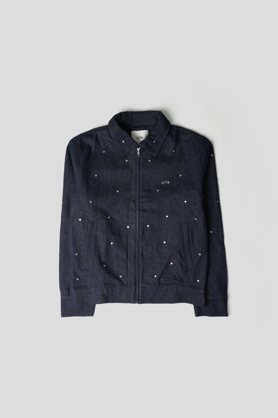 VESTE HEART DENIM BLEU MARINE