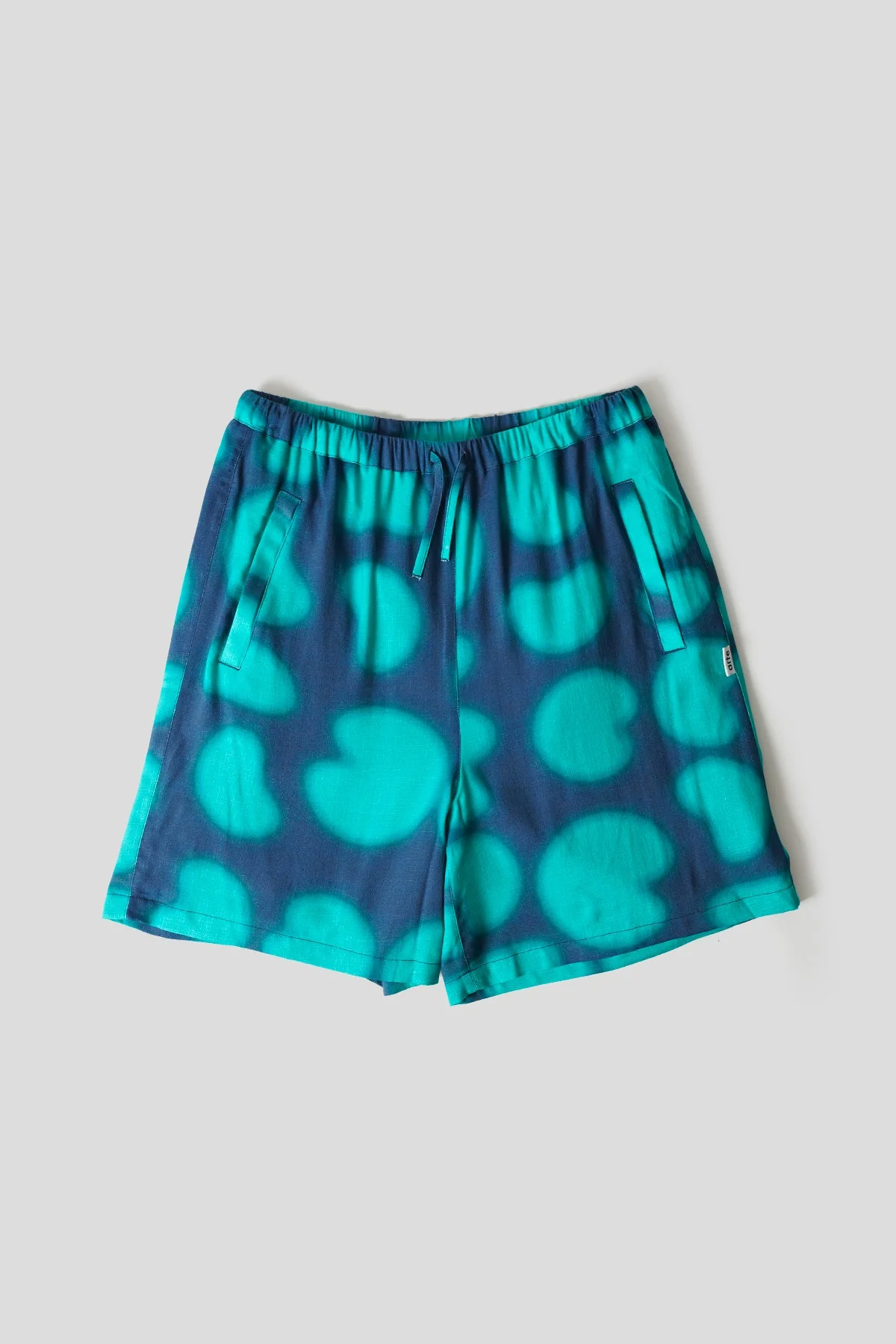 SHORT STOLP PRINT BLEU MARINE ET VERT