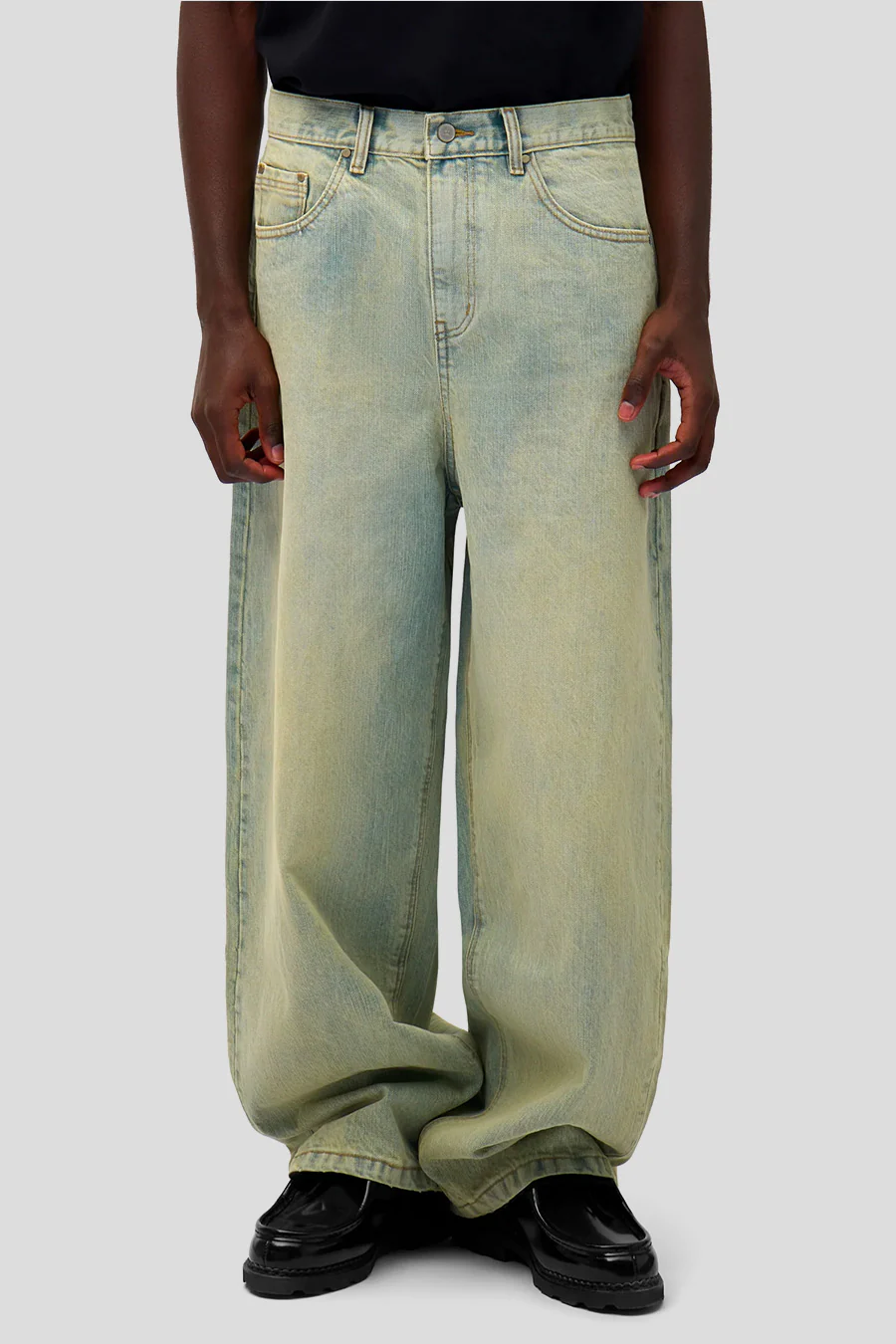 PANTALON EN DENIM BLEU DÉLAVÉ - Image 3