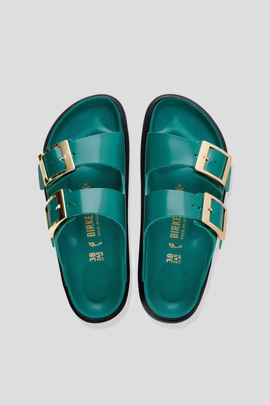 SANDALES ARIZONA DROPLET BUCKLE HIGH-SHINE DARK TEAL - Image 3