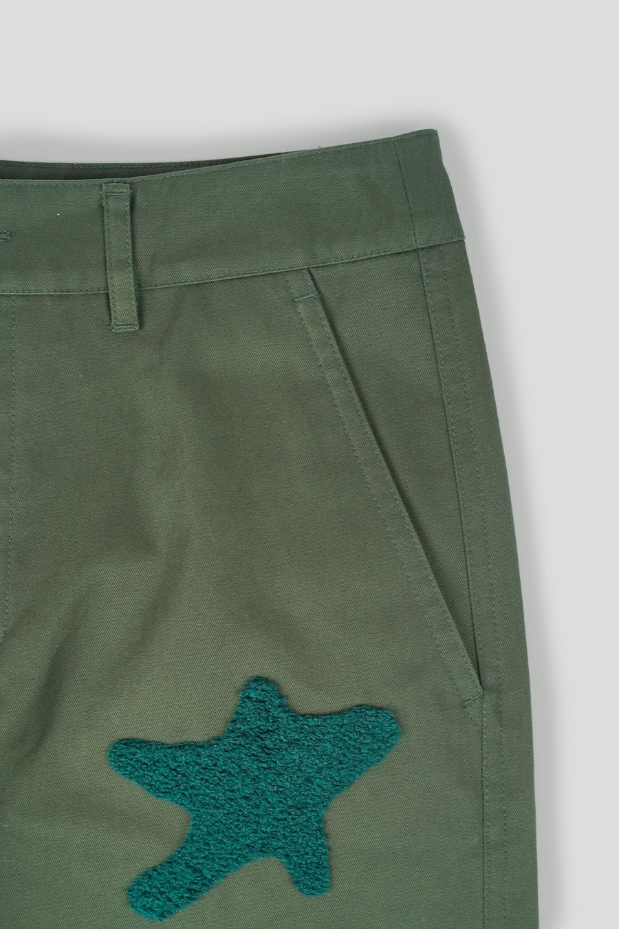 PANTALON CHENILLE SYMBOLS FOUR POCKET VERT FONCÉ - Image 2