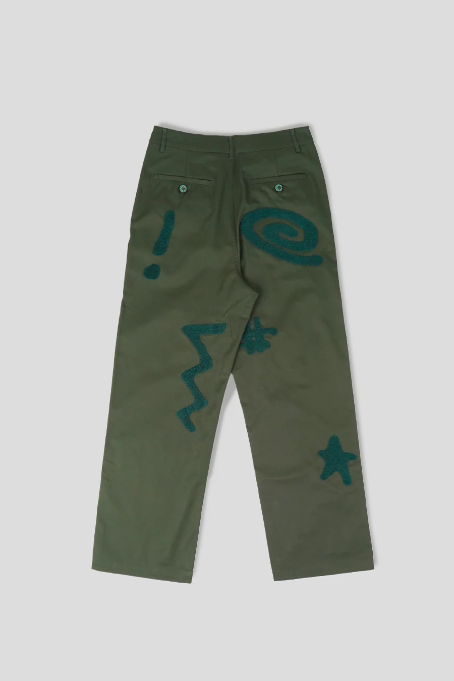 PANTALON CHENILLE SYMBOLS FOUR POCKET VERT FONCÉ - Image 4