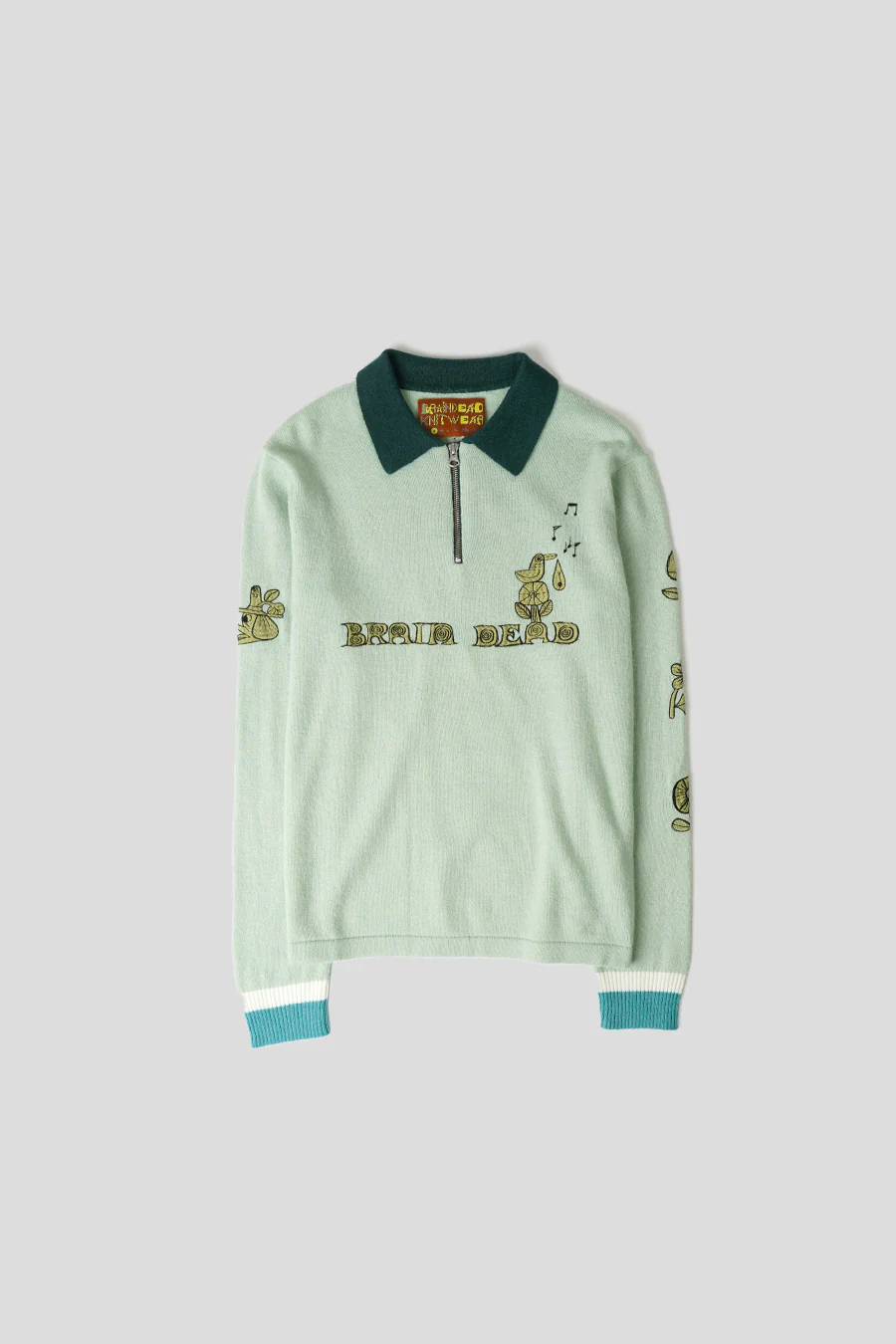 PULL ZIPPÉ LEX HALF VERT MENTHE