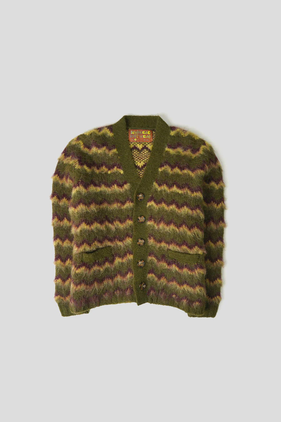 CARDIGAN ZIG ZAG STRIPED OLIVE