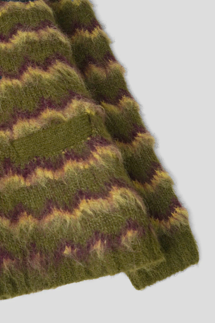 CARDIGAN ZIG ZAG STRIPED OLIVE - Image 3