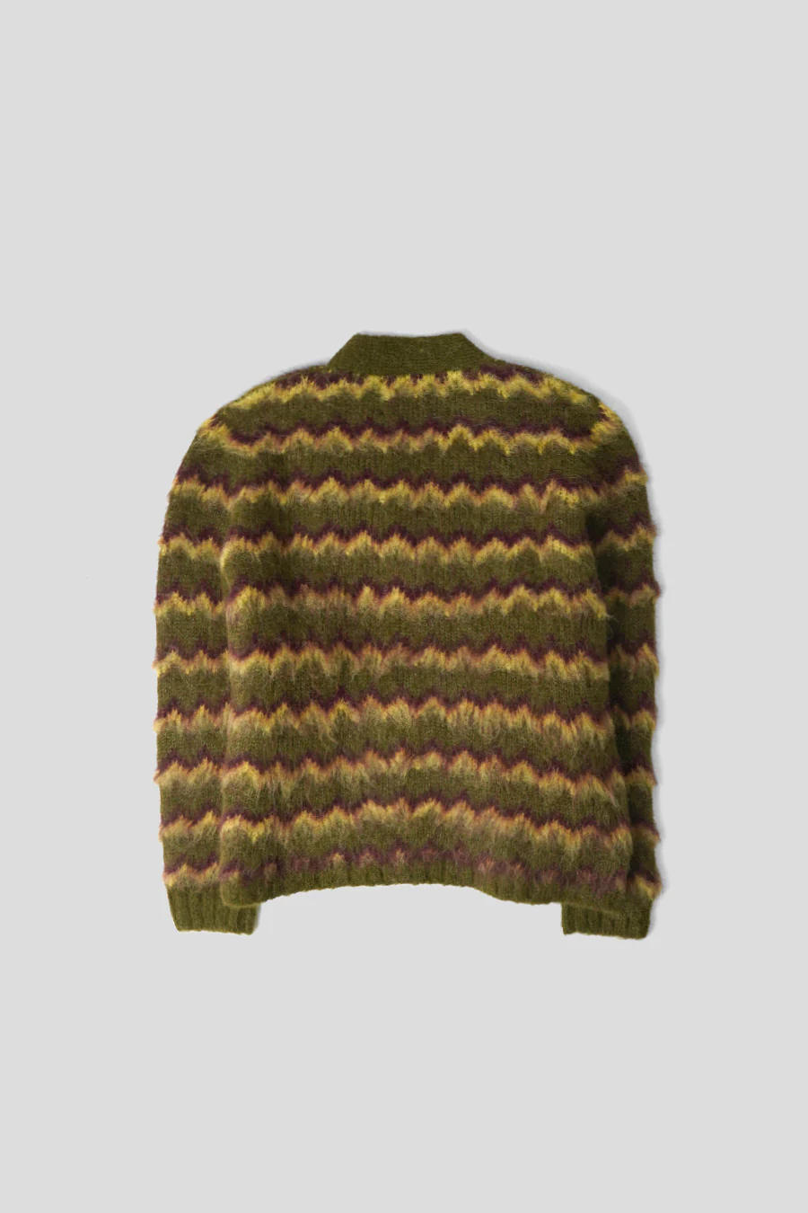 CARDIGAN ZIG ZAG STRIPED OLIVE - Image 4