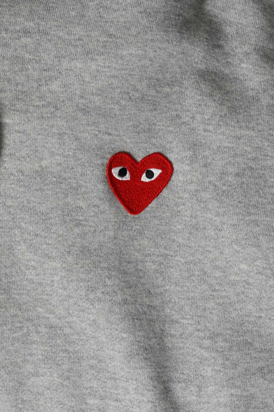 HOODIE COEUR ROUGE GRIS - Image 2