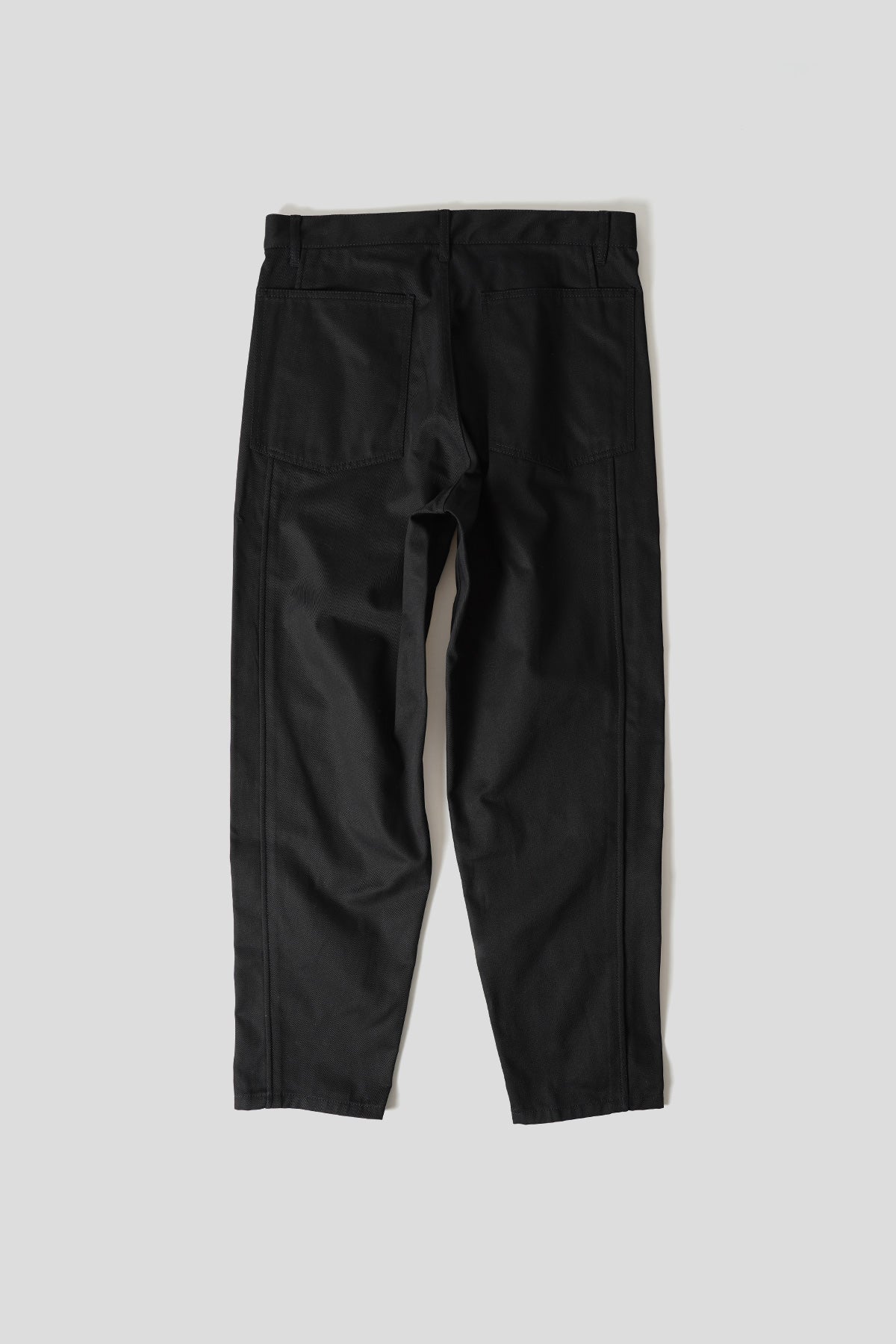PANTALON TISSÉ EN COTON NOIR - Image 3